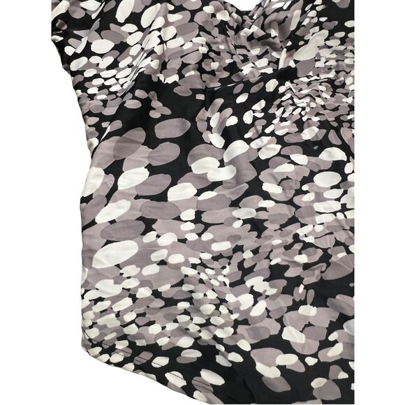 Swimsuits For All Style 131585 One Piece Black Gray White V Neck Size 22 - Picture 2 of 6